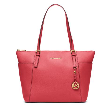 michael kors jet set large tote red|Michael Kors large travel bag.